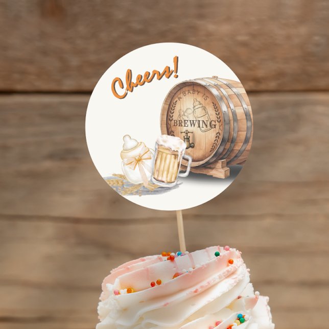 Sticker Rond Clé de couche de bière Décontractée moderne (Modern Casual Beer Diaper Keg Classic Round Sticker)