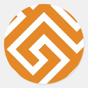 Sticker Rond Clé grecque classique Carré Motif Swirl