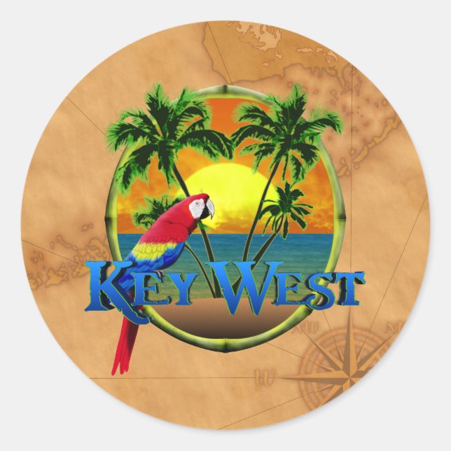 Sticker Rond Clé West Sunset (Devant)