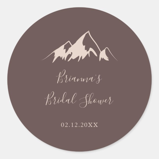 Sticker Rond Clear Mountain Country Fête des mariées Favoriser (Devant)