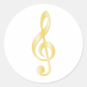 Sticker Rond Clef triple de "or"