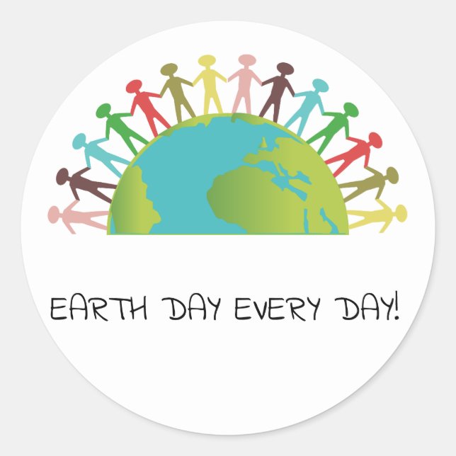 Sticker Rond Clés de Earth Day Every Day (Devant)