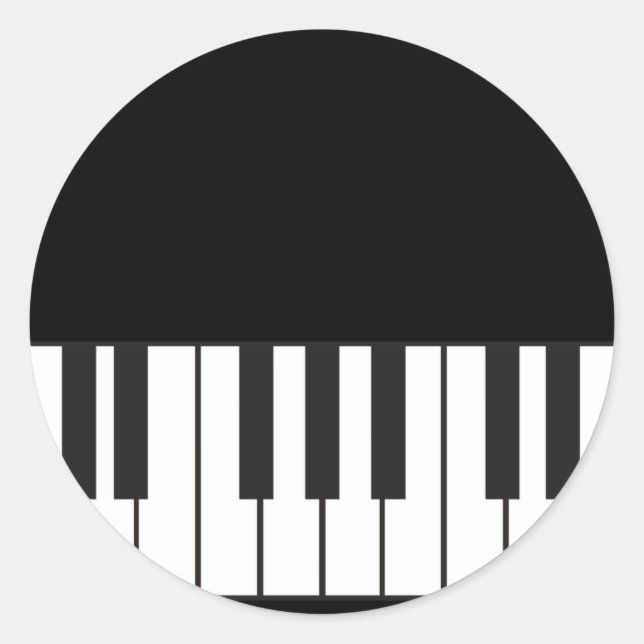 Sticker Rond Clés de piano (Devant)