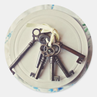 Sticker Rond Clés vintages