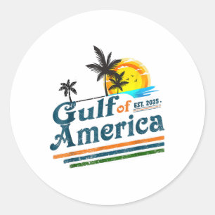 Sticker Rond Clic Vintage Style_ Golfe De Us Amérique 2025