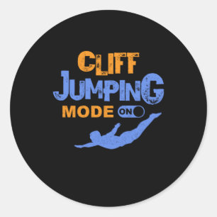 Sticker Rond Cliff Mode Saut Sur Cliff Plongée Cliff Aller Cade