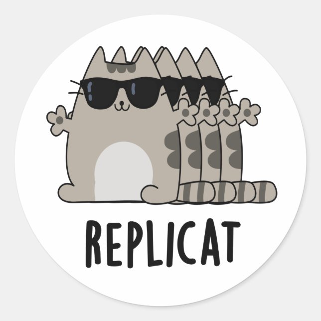 Sticker Rond Clin de chat répliqué (Devant)