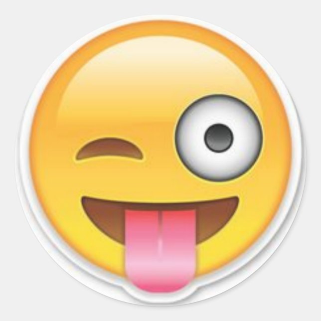 Sticker Rond Clin d'oeil effronté d'emoji (Devant)