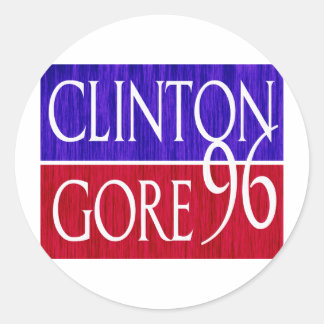Sticker Rond Clinton Gore 96 Distressed Design