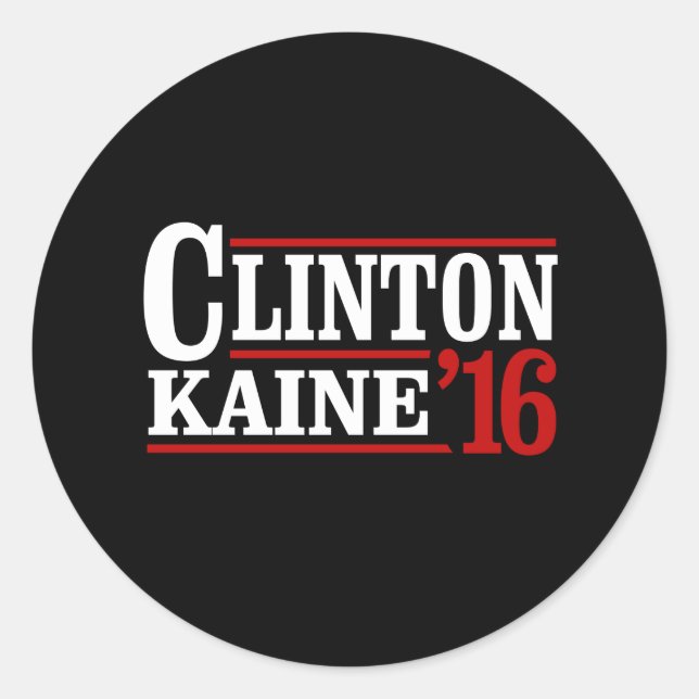Sticker Rond Clinton Kaine 2016 - Panneau rétro — (Devant)