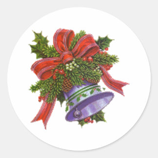 Sticker Rond Cloche de Noël