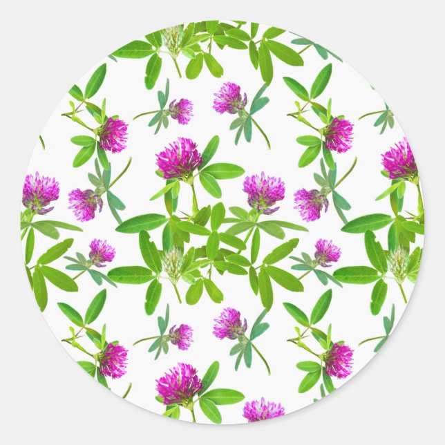 Sticker Rond Cloches rouges avec Feuilles verts (Devant)