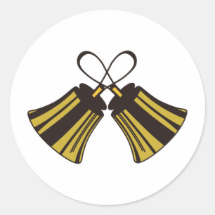 Sticker Rond Clochettes croisées