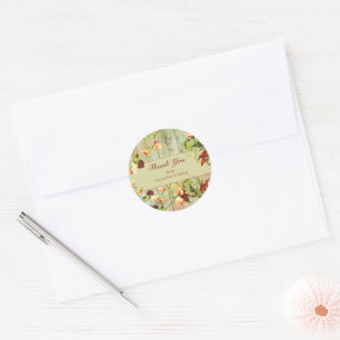Sticker Rond Clôture peinte avec fleurs de printemps