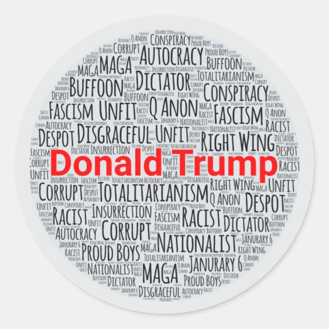 Sticker Rond Cloud anti-Trump (Devant)