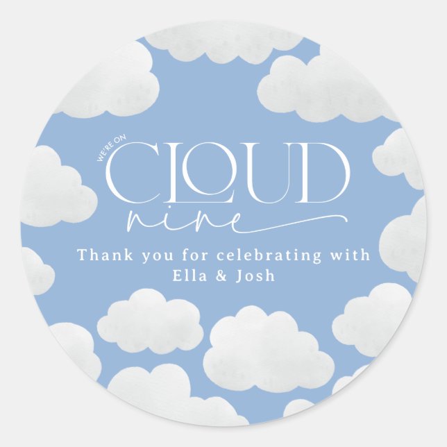 Sticker Rond Cloud bleu naturel neuf douche moderne design (Devant)