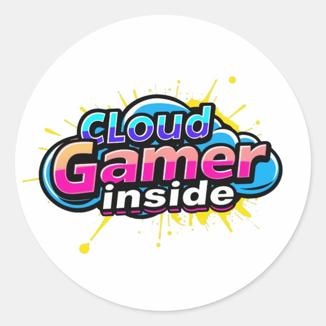 Sticker Rond Cloud gamers inside  (Devant)