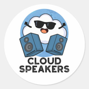 Sticker Rond Cloud Haut-parleurs amusant Plume