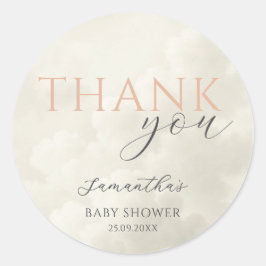 Sticker Rond Cloud Nine Modern Baby Shower Thank You