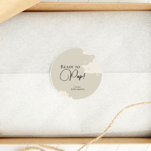 Sticker Rond Cloud rustique minimaliste Prêt pour la pop baby s