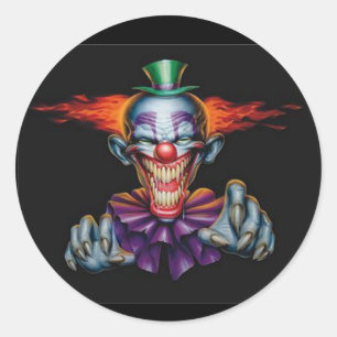 Sticker Rond Clown malin