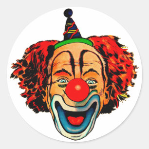 Sticker Rond Clown vintage