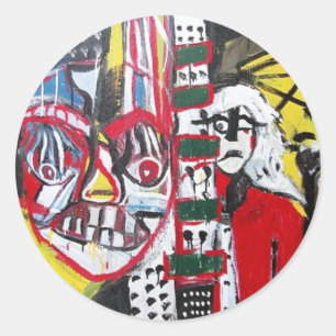 Sticker Rond Clowns Sombres