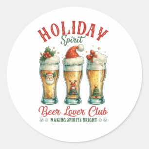 Sticker Rond Club d'amoureux de la bière Xmas Gier