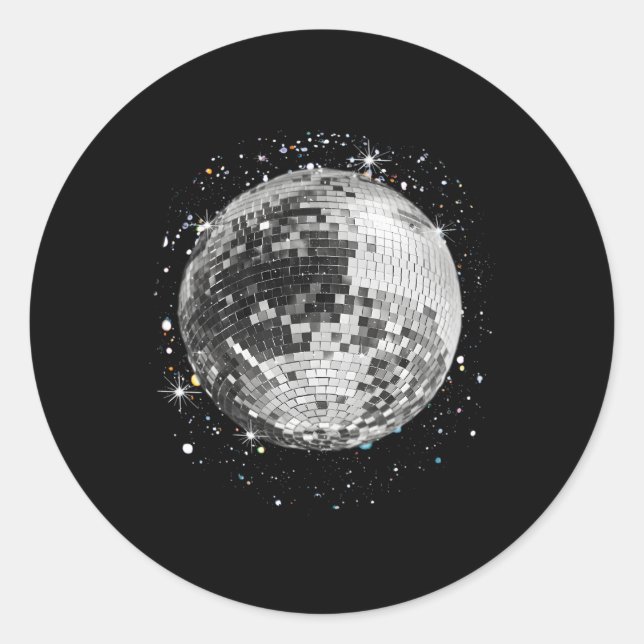 Sticker Rond Club De Bal Disco Noir Et Blanc (Devant)