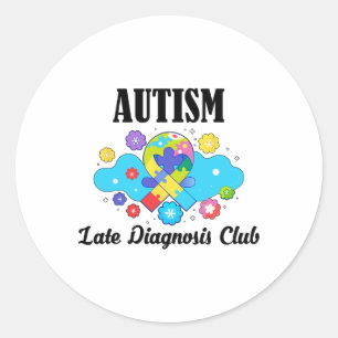 Sticker Rond Club de diagnostic tardif de l'autisme - Sensibili