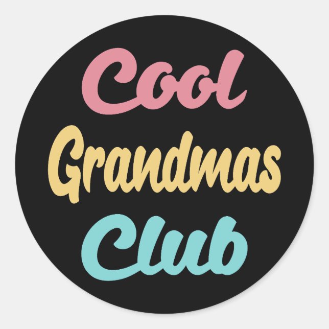 Sticker Rond Club de grand-père cool II (Devant)