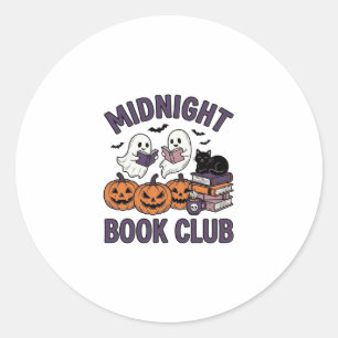 Sticker Rond Club de lecture de minuit pour la conception de le