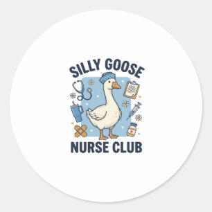 Sticker Rond Club de l'infirmière oie idiote Création vectoriel