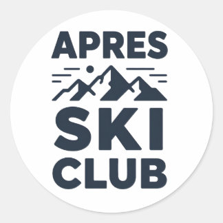 Sticker Rond Club de ski après Logo de montagne - Hiver personn