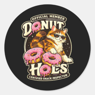Sticker Rond Club des fans de trous de beignet Humour de nourri