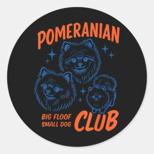 Sticker Rond Club Rétro des Poméraniens Club des Petits Chiens 