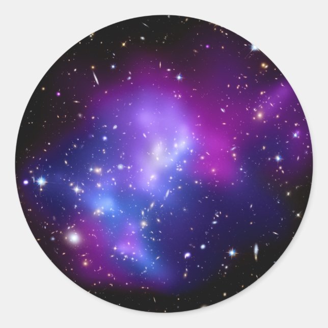 Sticker Rond Cluster Galaxy MACS J0717 (télescope Hubble) (Devant)