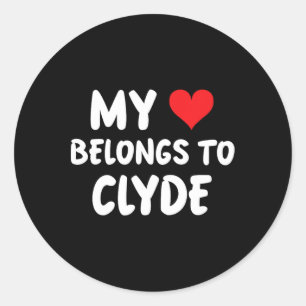 Sticker Rond Clyde - Mon cœur appartient à Clyde - Amour