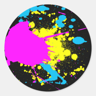 Sticker Rond CMYK Splash