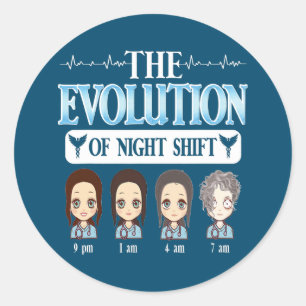 Sticker Rond CNA BSN RN SRN RGN Infirmière Mème Évolution De La