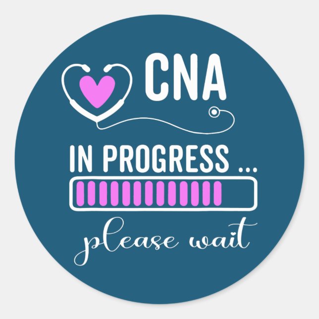 Sticker Rond CNA En Cours S'Il Vous Plaît Attendre Le Futur CNA (Devant)