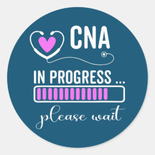 Sticker Rond CNA En Cours S'Il Vous Plaît Attendre Le Futur CNA