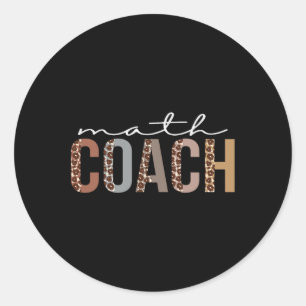 Sticker Rond Coach Math Leopard Appréciation Amusement Pour Les