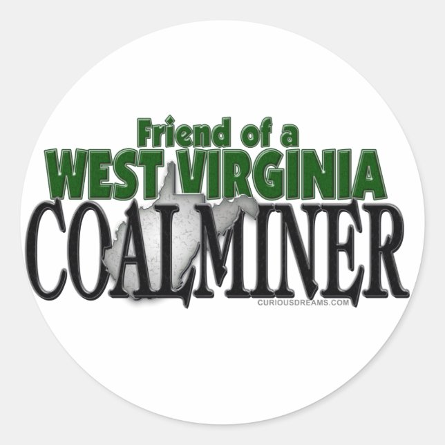 Sticker Rond Coalminer West Virginia (Devant)