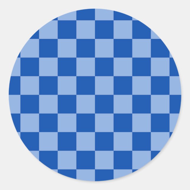 Sticker Rond Cobalt Blue Checkerboard (Devant)