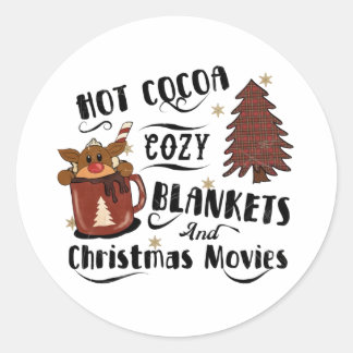 Sticker Rond Coca Chaud Couvertures Cosy Et Films De Noël Migno