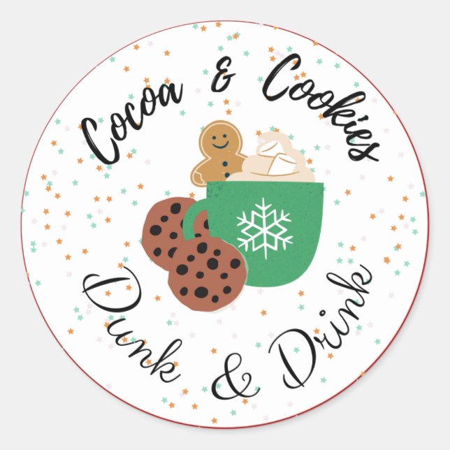 Sticker Rond Coca & Cookie Favoriser Balise Dunk & Drink Sticke (Devant)