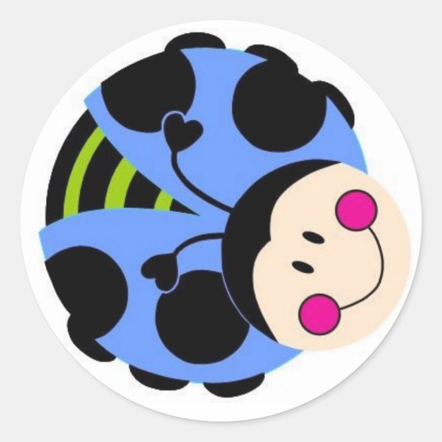 Sticker Rond coccinelle bleue (Devant)