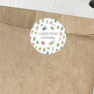 Sticker Rond Coccinelles Enfants Anniversaire
