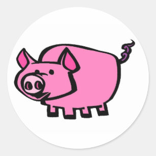 Sticker Rond cochon